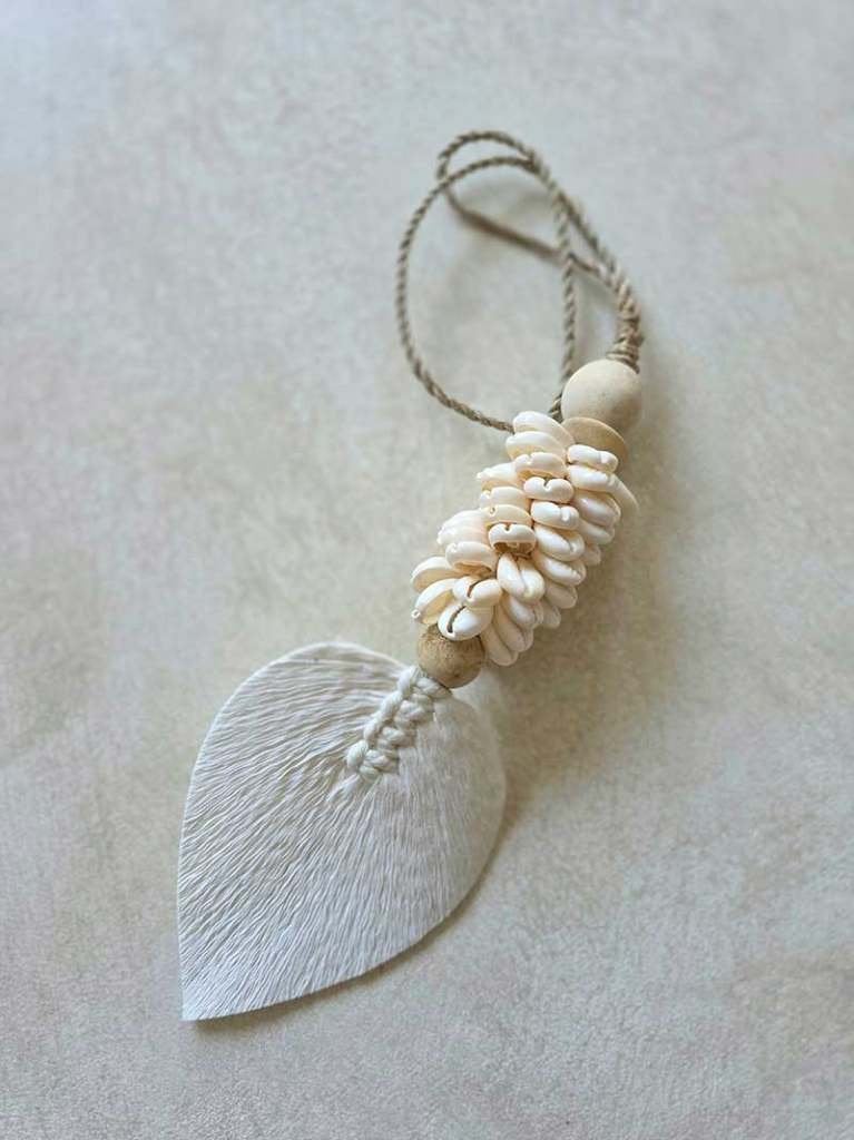 Schelpen decoratie hanger Bulu 5 uit Bali, Beige, Boho, Ophalen of Verzenden, Natuurlijk materiaal