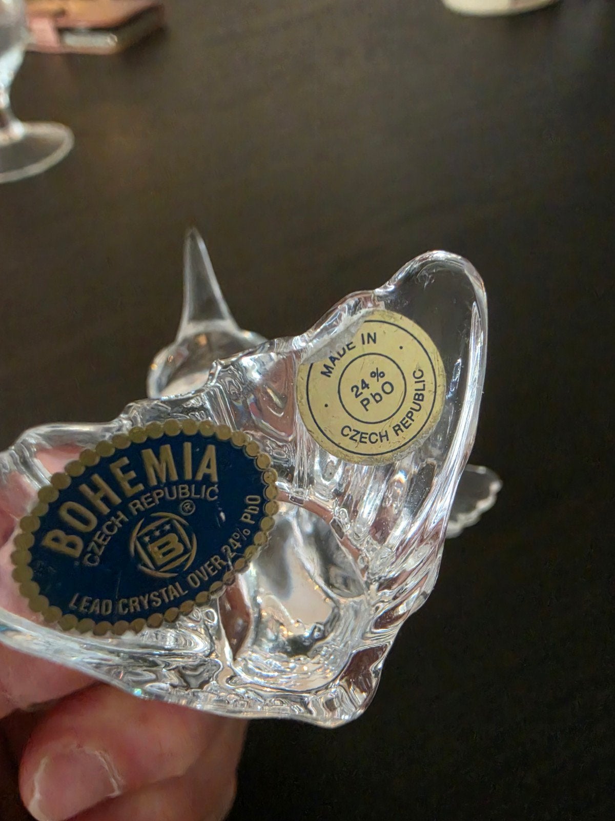 Bohemia Kristallen Kolibrie - Tsjechisch Loodkristal, Antiek en Kunst, Antiek | Glas en Kristal, Ophalen of Verzenden