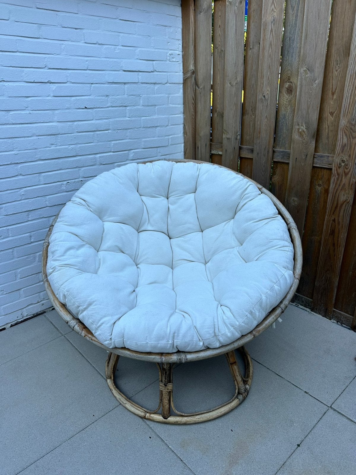 Lounge stoel papasa rotan met kussen, Ophalen, Gebruikt, Stoel