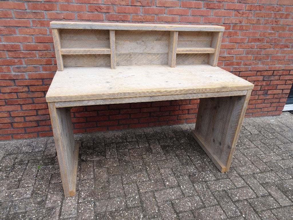Steigerhouten bureau / buro  130 * 60 cm, Huis en Inrichting, Bureaus, Opzetstuk, Gebruikt, Hout, Overige merken