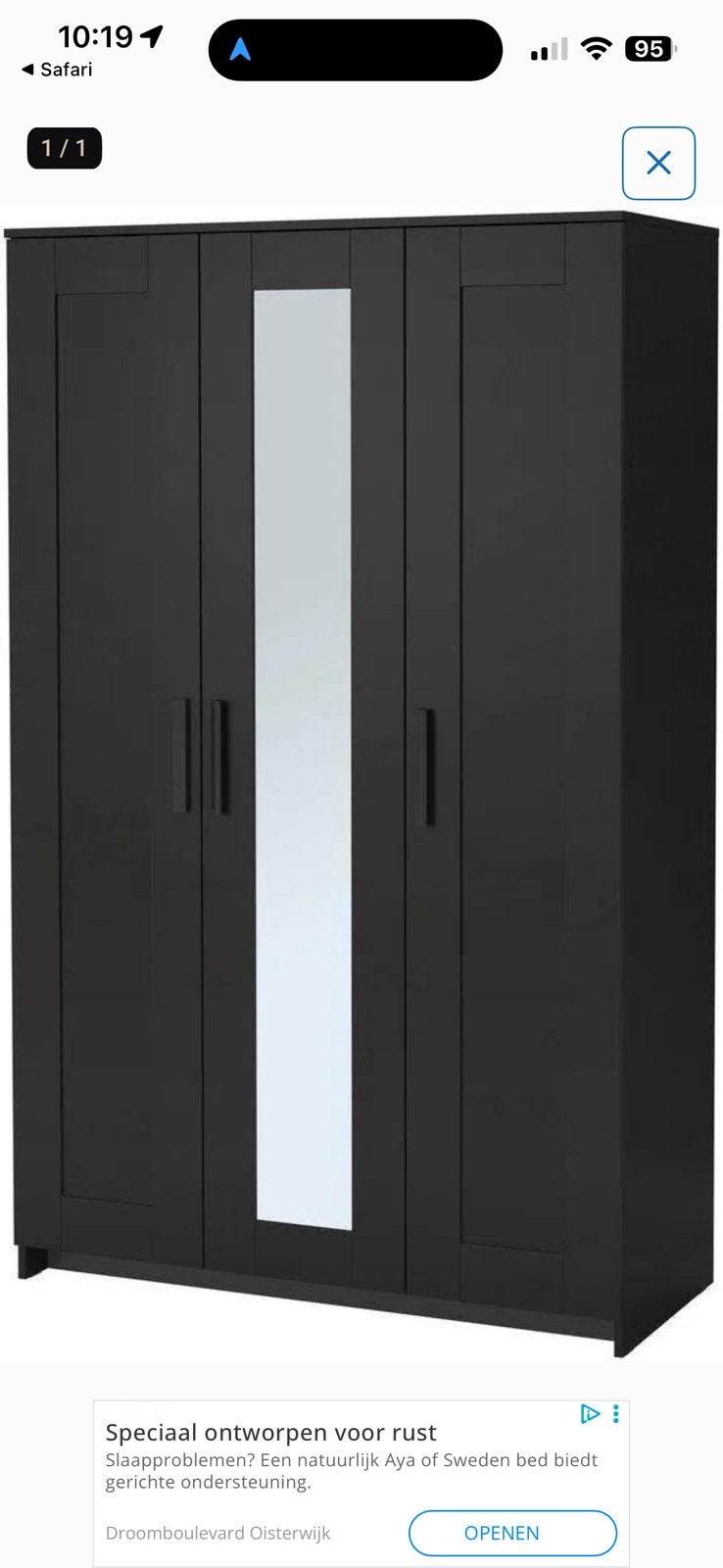 IKEA Brimnes Kast 3 deurs, Huis en Inrichting, Kasten | Kledingkasten, Ophalen, Met deur(en), Gebruikt, 150 tot 200 cm