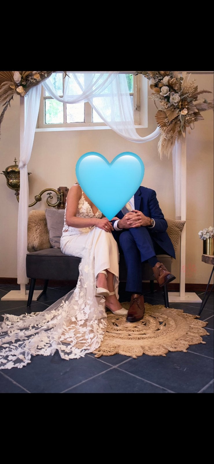 Witte Backdrop / Trouwboog met Tule, Ophalen of Verzenden, Zo goed als nieuw, Versiering, Geboorte of Huwelijk