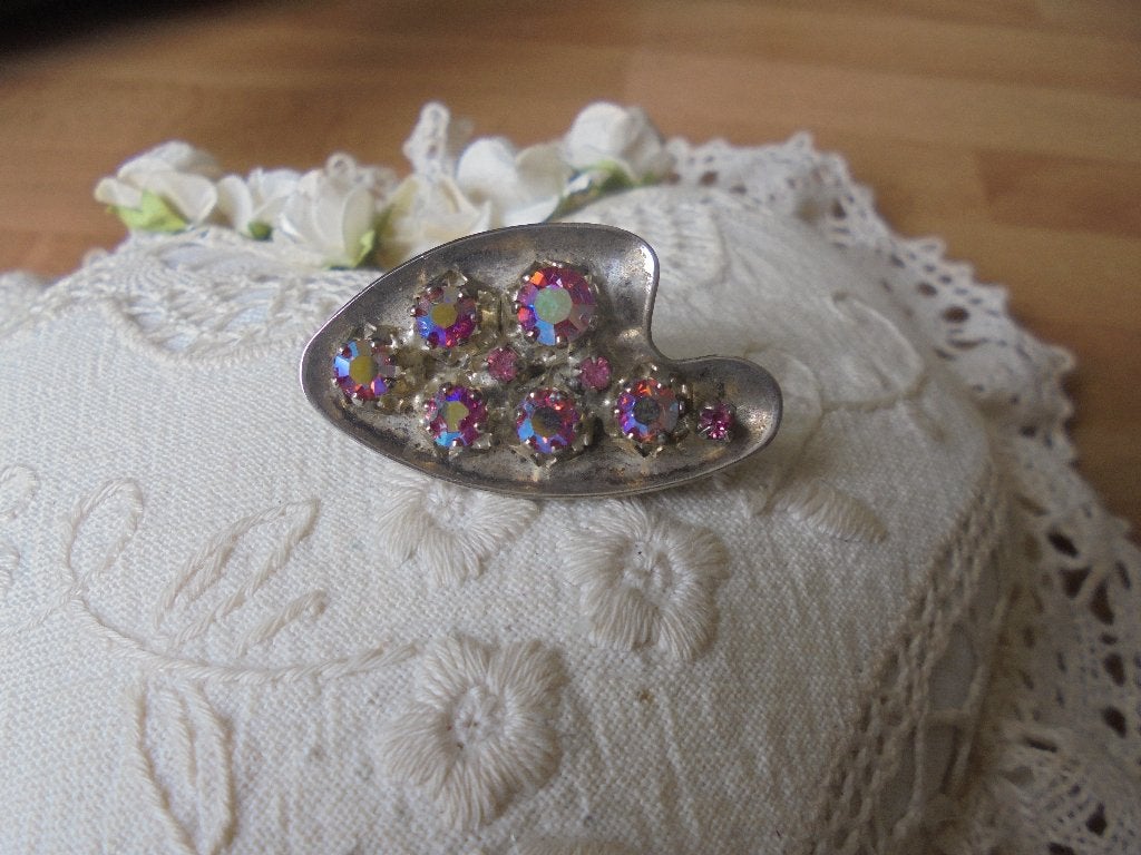 Vintage broche schilders palet jaren´50, Overige materialen, Minder dan 4 cm, Ophalen of Verzenden, Zo goed als nieuw