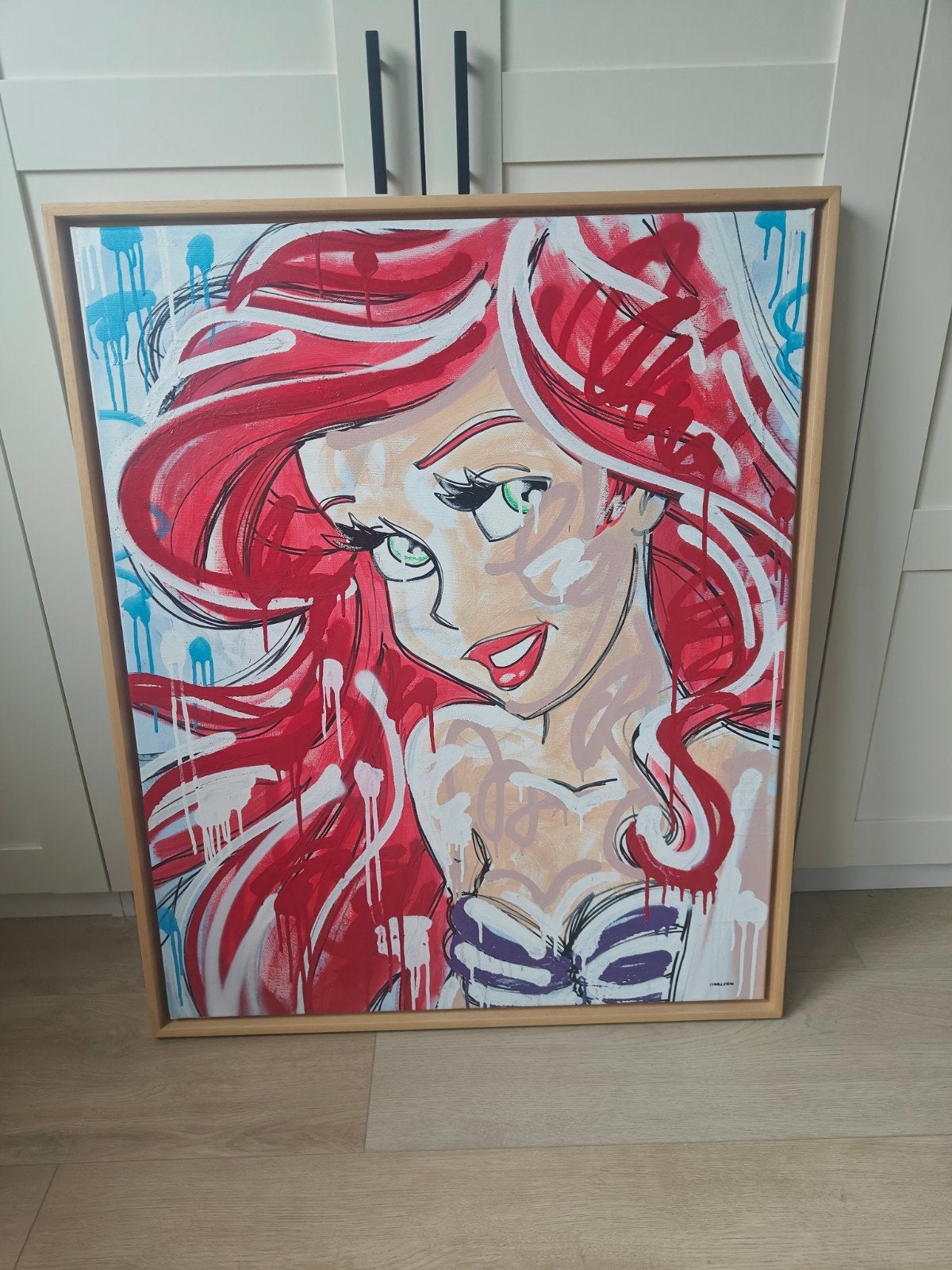 Harleen - de kleine zeemeermin, Ophalen, Acrylverf, Handgeschilderd, Stripfiguren/cartoons