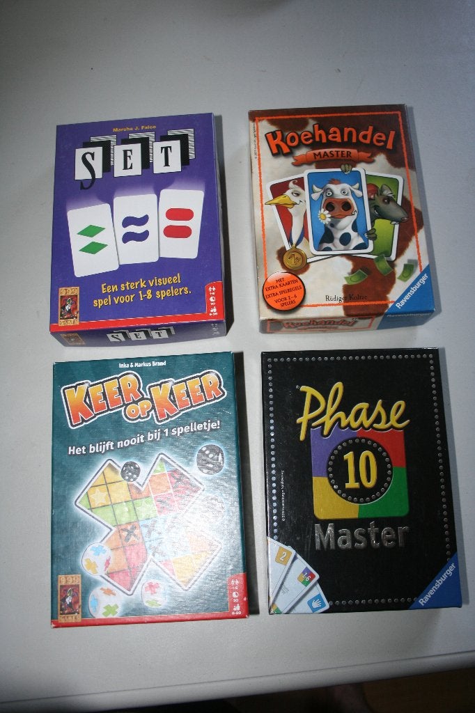 Set / Koehandel master / Keer op Keer / Phase 10 master, Verzenden, Zo goed als nieuw