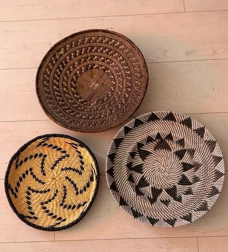 3x wanddecoratie rotan/boho, Huis en Inrichting, Woonaccessoires | Wanddecoraties, Ophalen