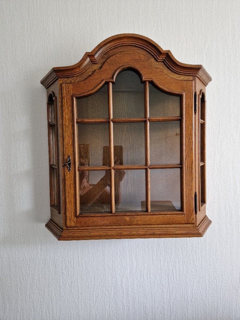 vintage hangvitrinekastje, Ophalen, Glas, Met deur(en), Vintage