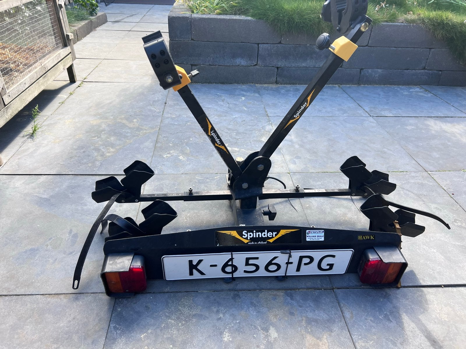 Spinder Hawk Fietsendrager voor 2 fietsen, Ophalen, 2 fietsen, Gebruikt, Trekhaakdrager