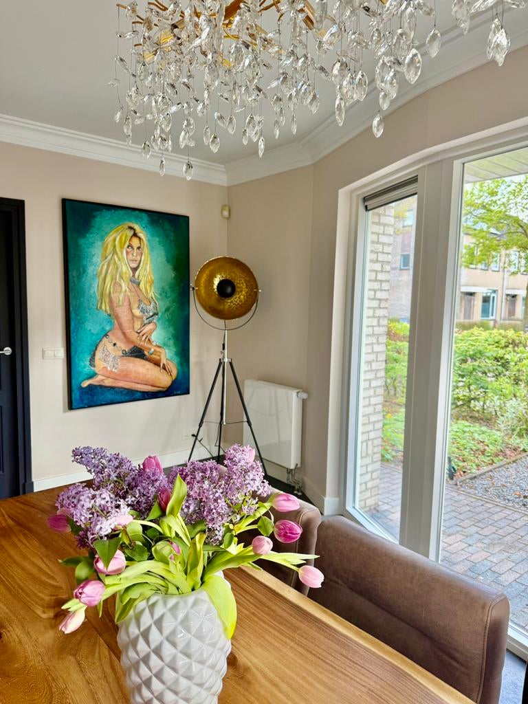 Brigitte Bardot. Uniek olieverf schilderij. 150X100 cm, Ophalen