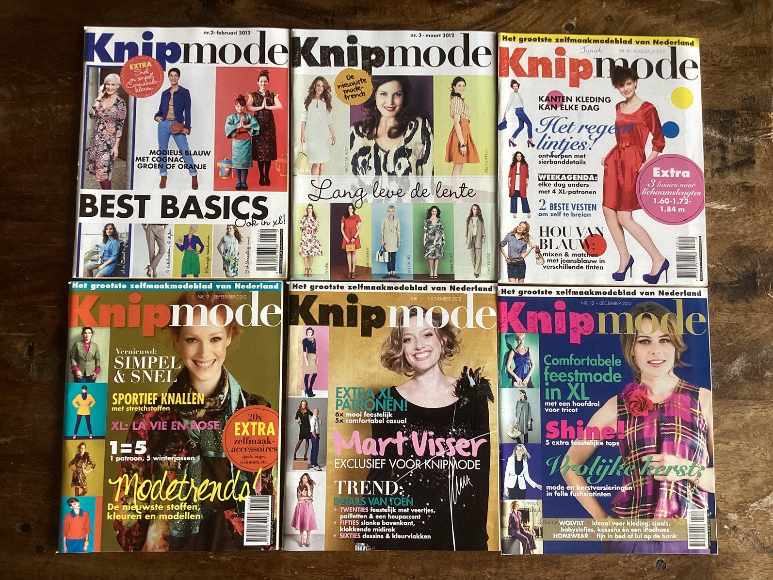 6x Knipmode naaitijdschriften, 2,3,8,9,11 en 12 2012, Ophalen of Verzenden, Zo goed als nieuw, Vrouw, Knipmode