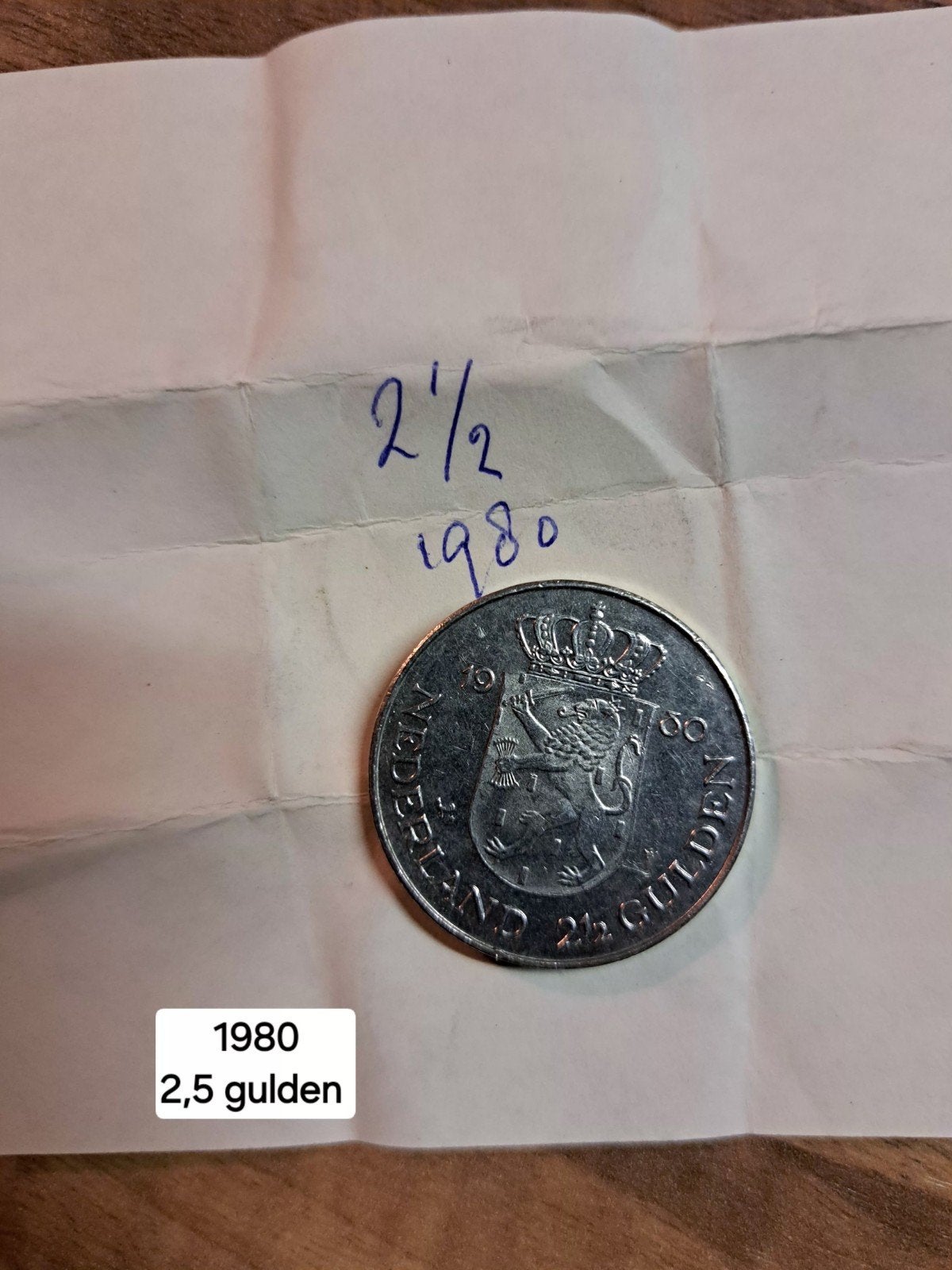 Zilveren 2,5 Gulden Munt 1980 Koningin Beatrix, Koningin Beatrix, Zilver, Ophalen of Verzenden, Losse munt