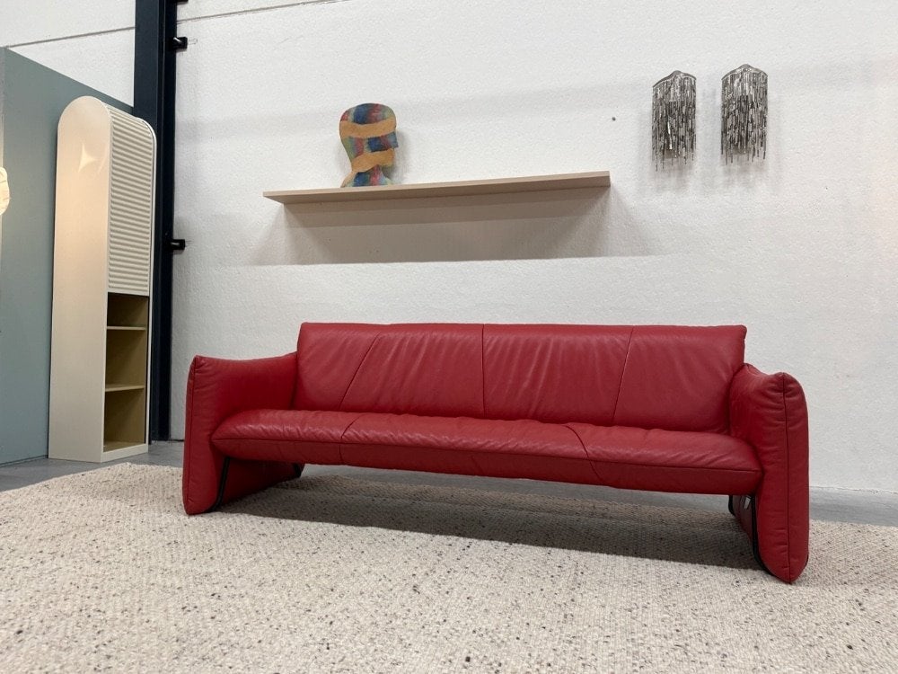 Pode Spike 3 Zits Bank rood leer, Leolux, Info@leolux.nl, Driepersoons, Ophalen of Verzenden