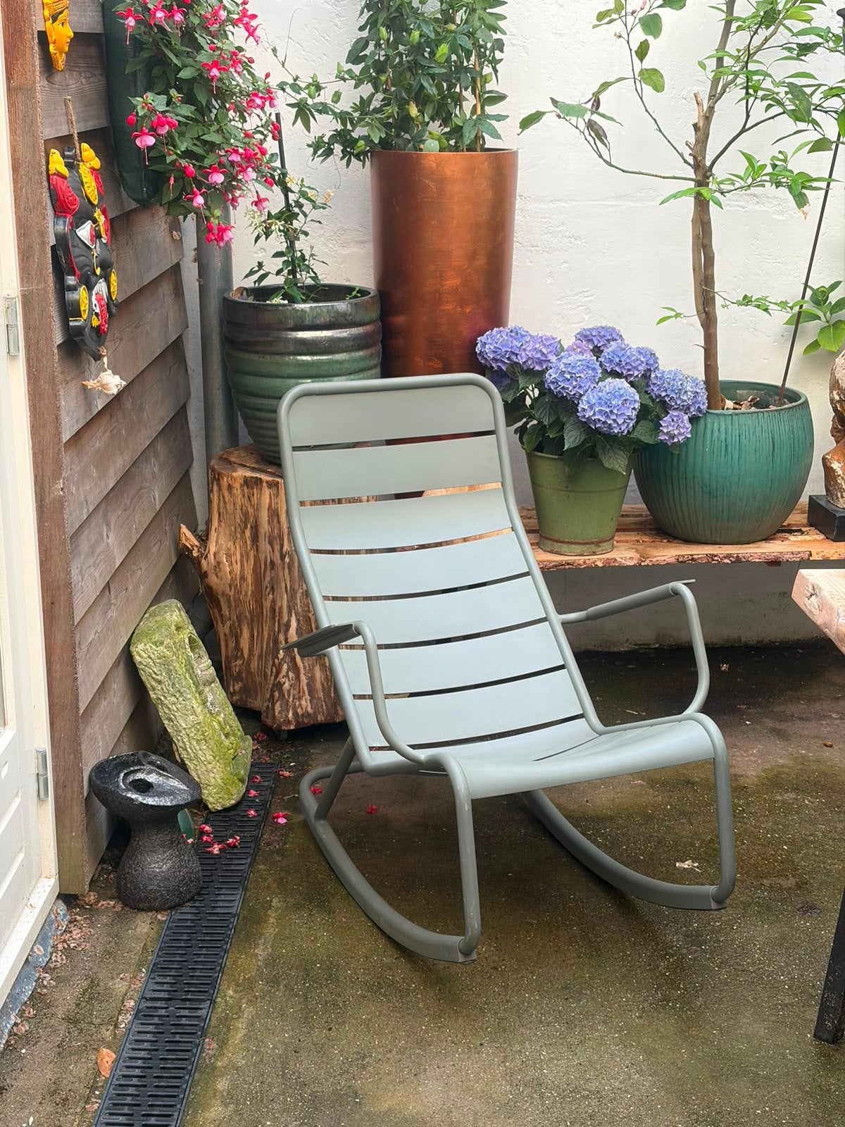 Fermob Ligstoel in Rozemarijn Kleur, Huis en Inrichting, Stoelen, Zo goed als nieuw, Eén, Metaal, Overige kleuren, Ophalen