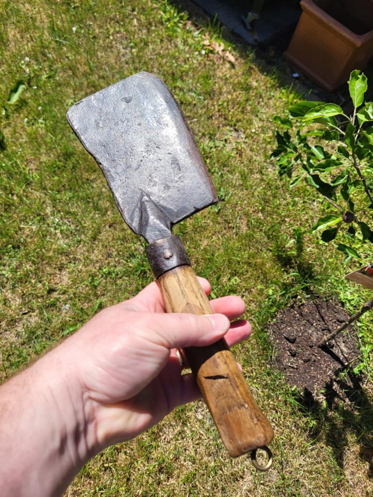 Antieke Vleesbijl / Hakmes met Houten Handvat, Antiek en Kunst, Ophalen of Verzenden