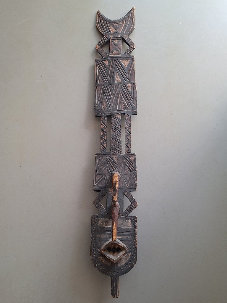 vintage antiek BWA plank mask tribal masker Burkina Faso, Antiek en Kunst, Hout, Afrika, Ophalen of Verzenden, Meerkleurig