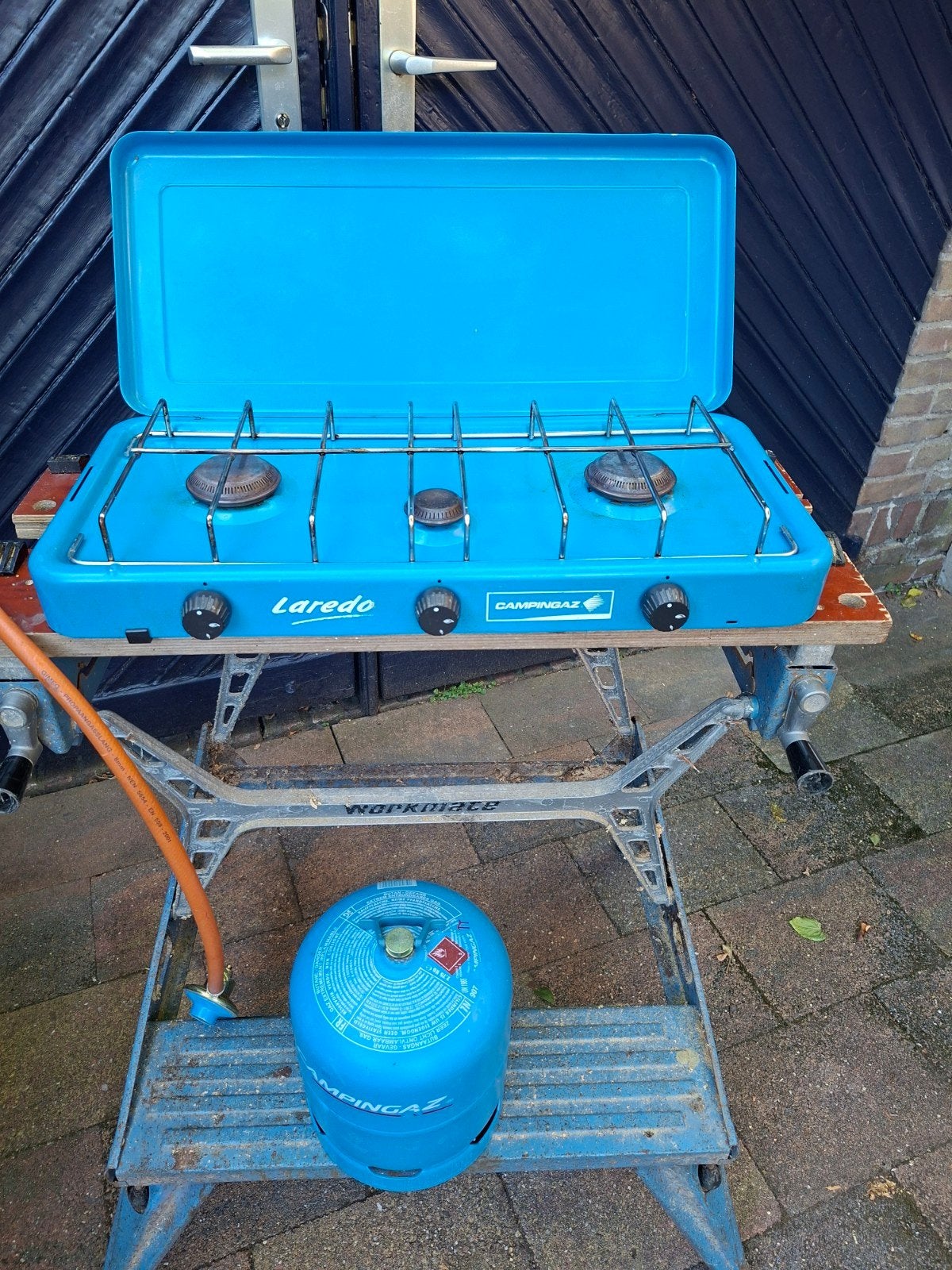Campingaz Laredo 3-pits gasfornuis met gasfles, Ophalen, Gebruikt