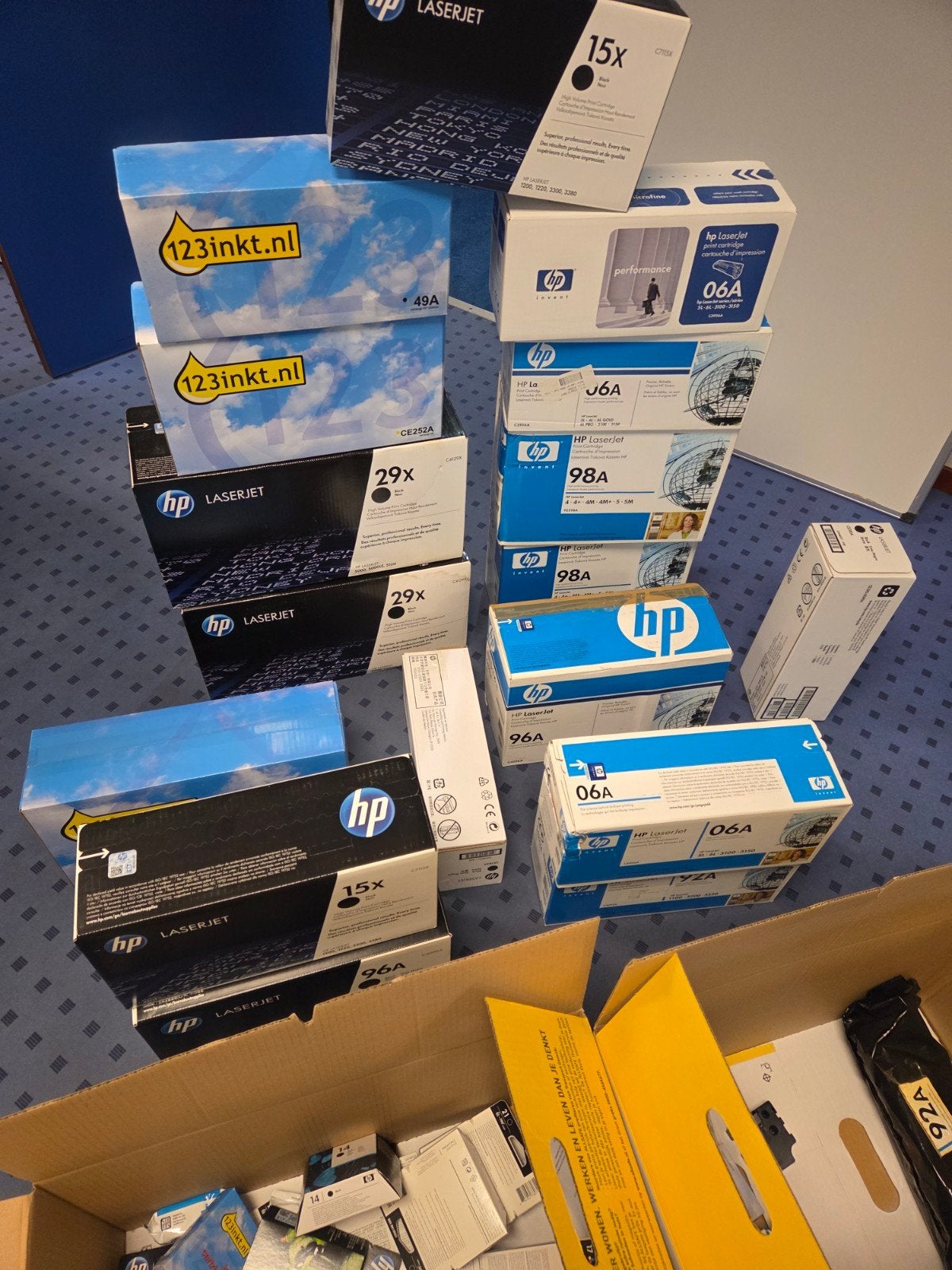 Grote partij HP en 123inkt cartridges en toners, Ophalen, Gebruikt, Cartridge, HP, 123inkt
