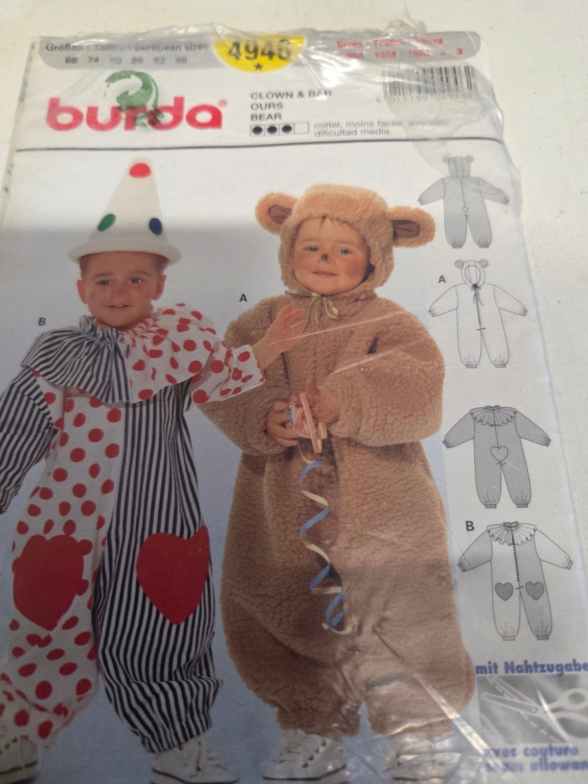 zolderopruiming Burda 4946.naaipatroon kids kleine maatjes, Overige typen, Kind, Zo goed als nieuw, Burda