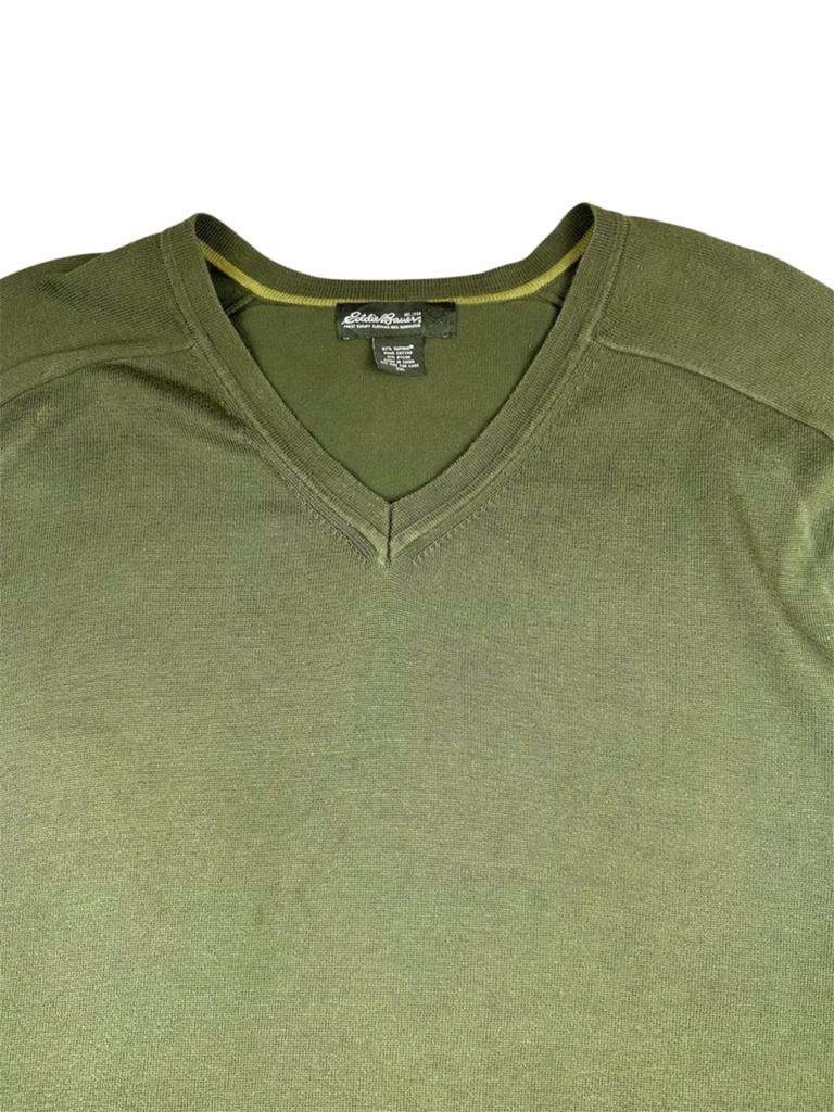 Eddie Bauer V-Hals Trui Legergroen XXL, Ophalen of Verzenden, Zo goed als nieuw, Overige maten, Groen