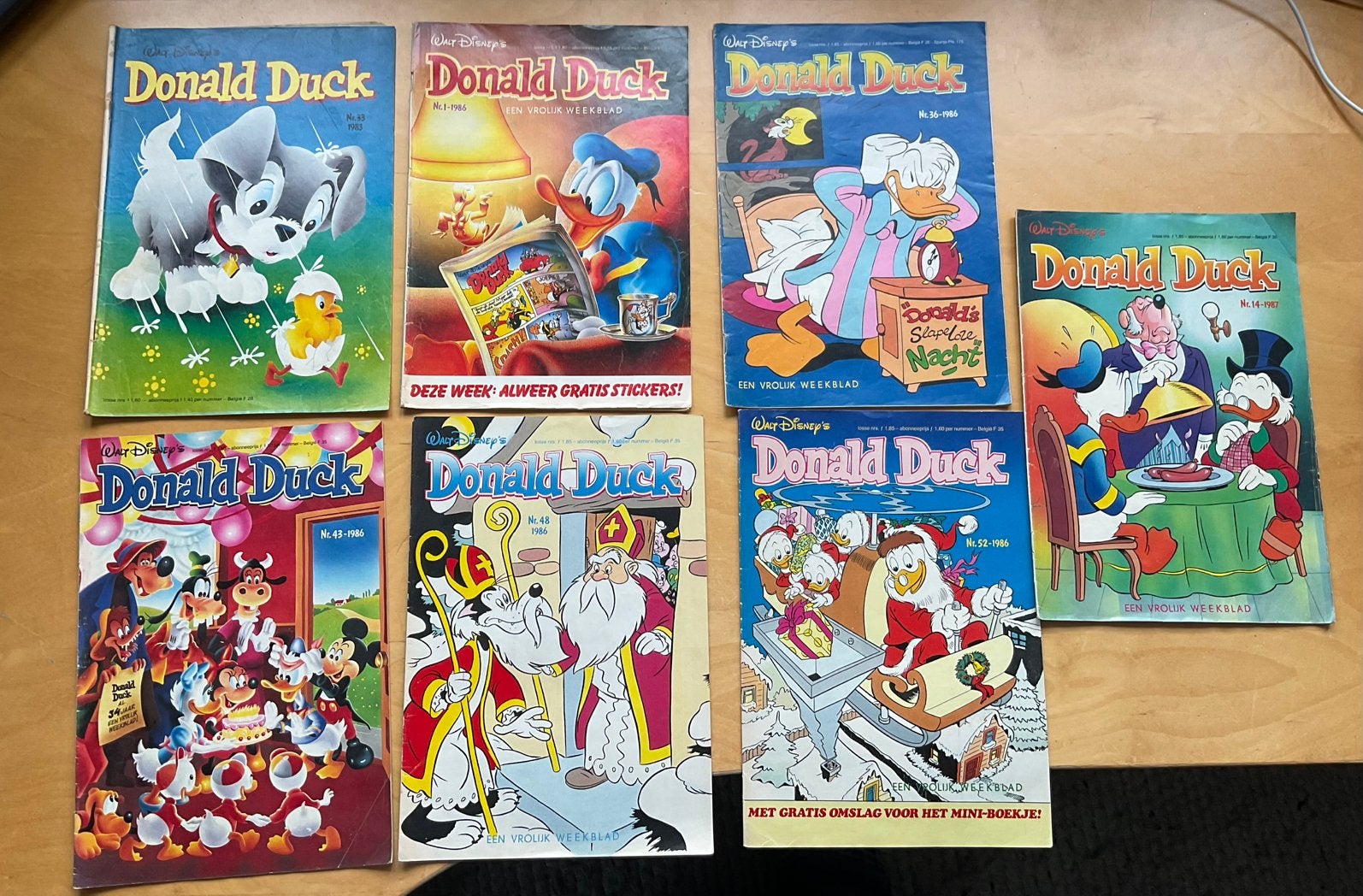 Donald Duck - 7 stuks uit 1983, 1986 en 1987, Boeken, Meerdere comics, Ophalen of Verzenden, Zo goed als nieuw, Europa