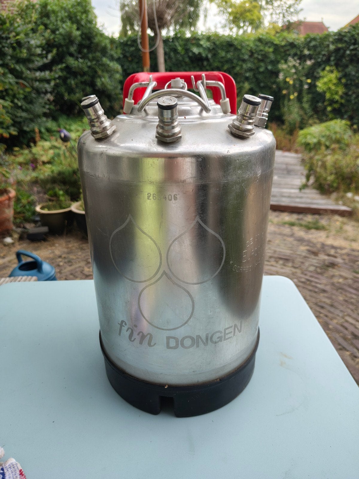 ball lock keg,  RVS Fust 4 uitgangen 9L, Ophalen of Verzenden, Gebruikt