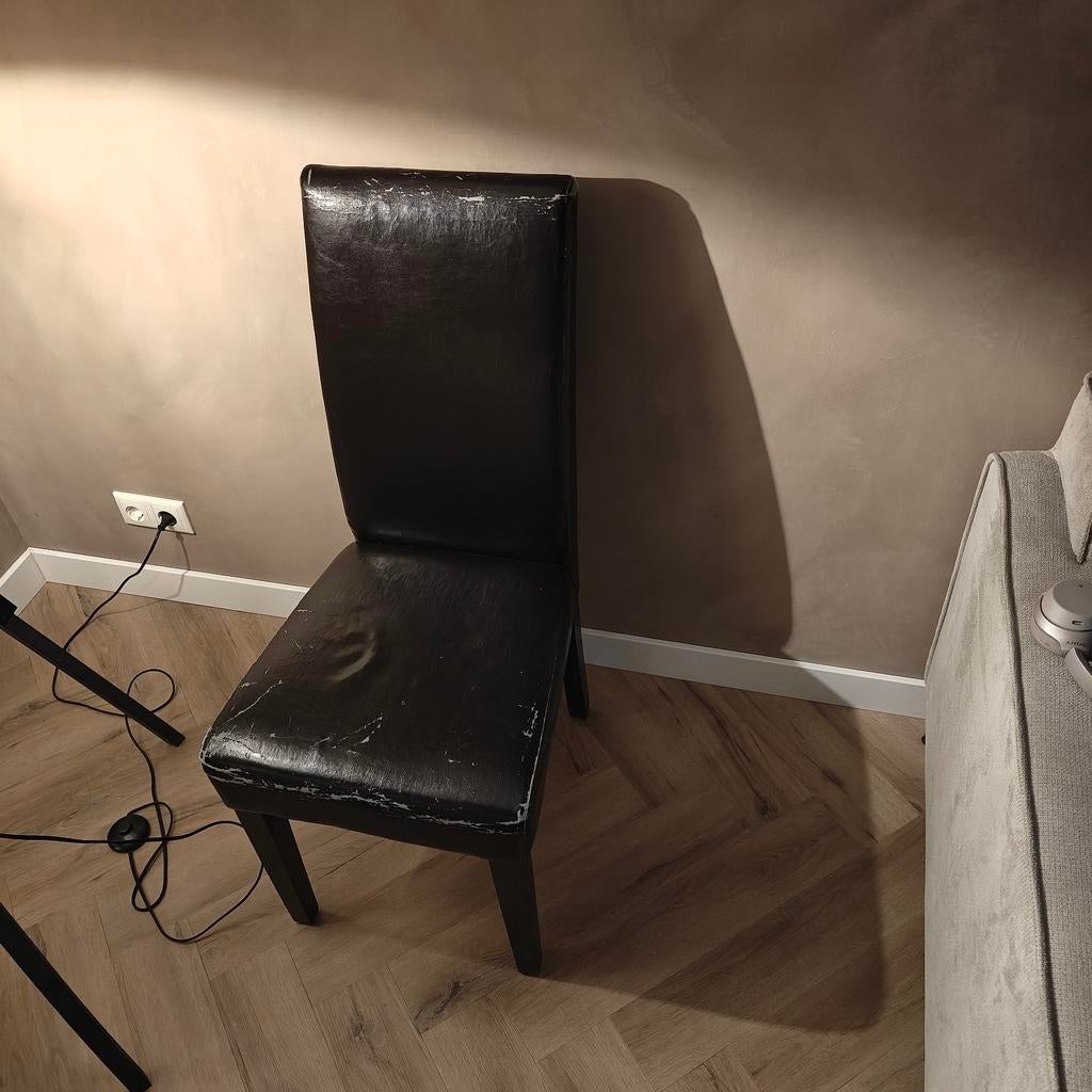 6 tal leren stoelen zelf ophalen, Ophalen of Verzenden