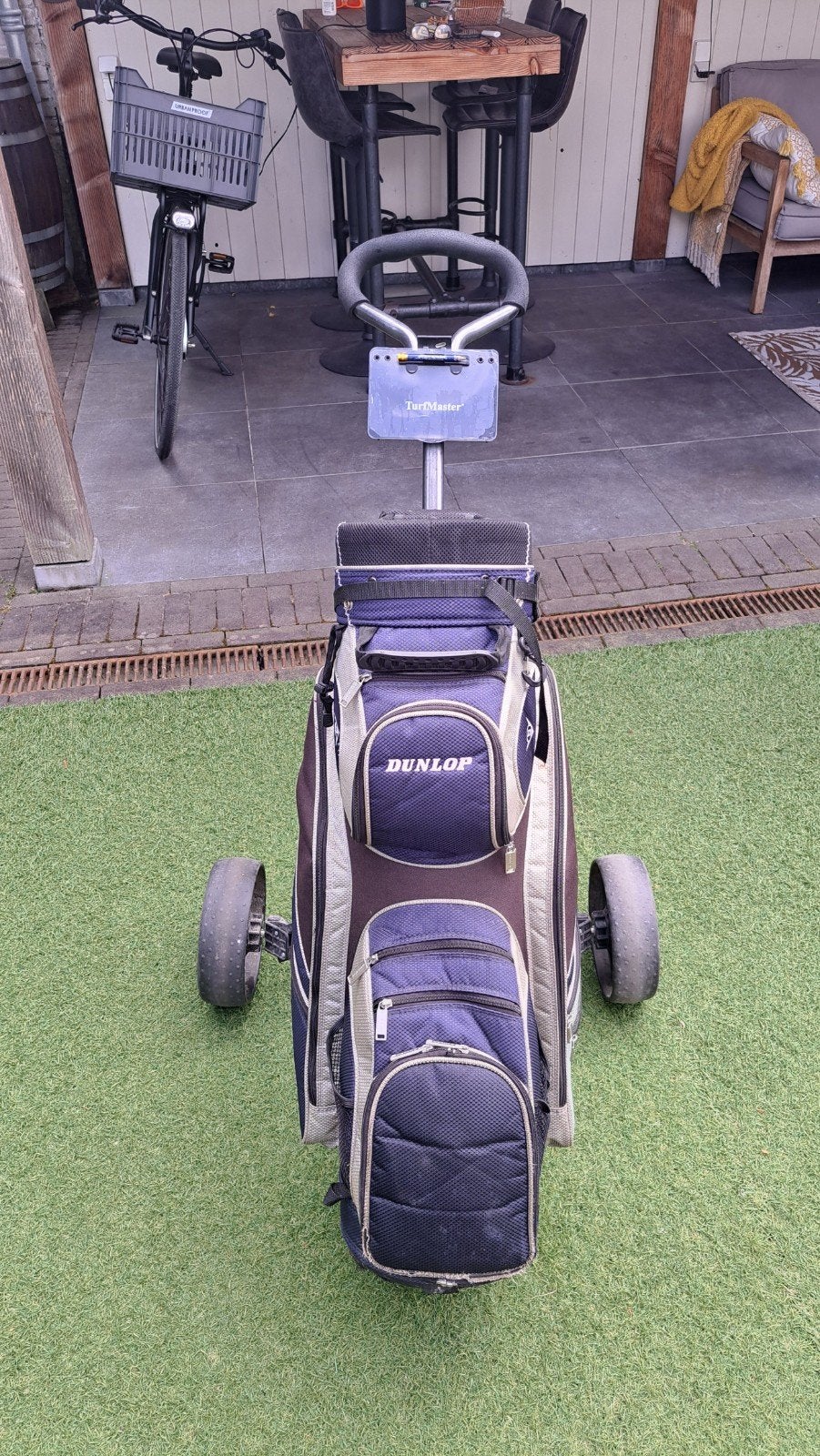 Dunlop golftas met TurfMaster golftrolley, Ophalen, Gebruikt, Tas, Overige merken