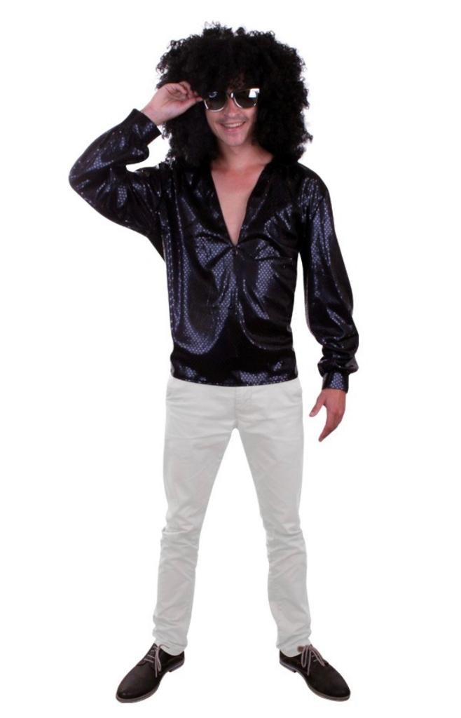 Glitterblouse zwart maat 58-60 xl/xxl. Nieuw!, Carnaval, Ophalen of Verzenden, Kleding, Maat 56/58 (XL)