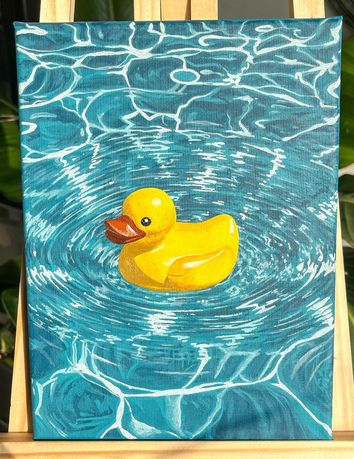 Schilderij “Plastic Duck”, Ophalen of Verzenden, Gesigneerd, Acrylverf, Figuren