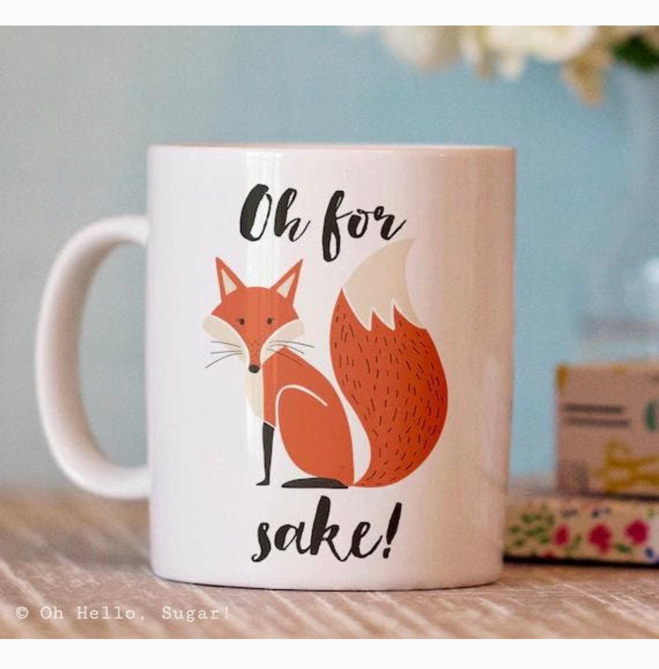 Oh For Fox Sake Mok Kom beker Keramiek Nieuw kerst vos funny, Keramiek, Nieuw, Ophalen of Verzenden, Kom(men)