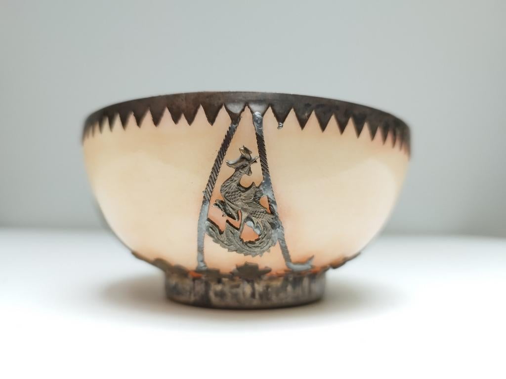 Chinees Jade Kom Messing Fenix & Draak 11x5cm, Verzenden