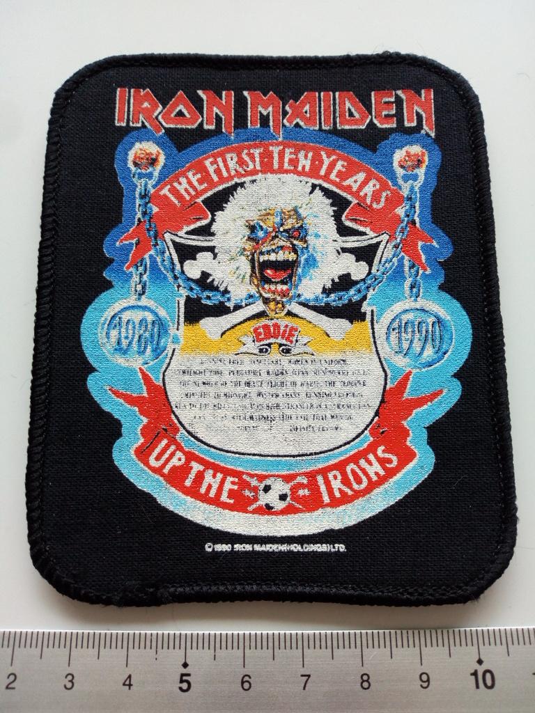IRON MAIDEN zeldzame  vintage 1990 first ten years patch 2, Verzenden, Nieuw, Kleding