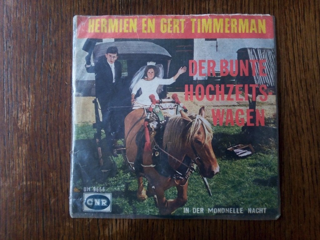 original single-gert timmerman & hermien-hochzeitwagen, Gebruikt, Fotohoes, Wereldmuziek, 7 inch