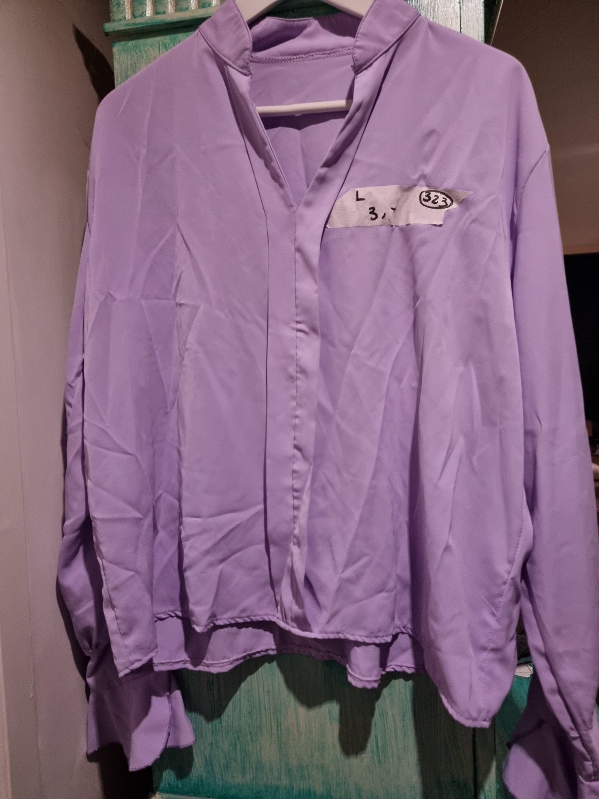 Lila blouse met ruches mouwen - Maat L, Kleding | Dames, Paars, Maat 42/44 (L), Ophalen of Verzenden, Onbekend