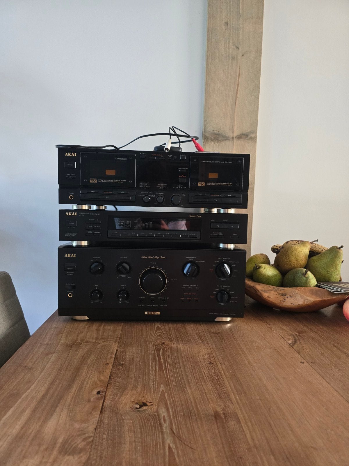 Akai Stereo Set: Versterker, Tuner, Dubbel Cassettedeck, Ophalen, Gebruikt, Losse componenten, Cassettedeck