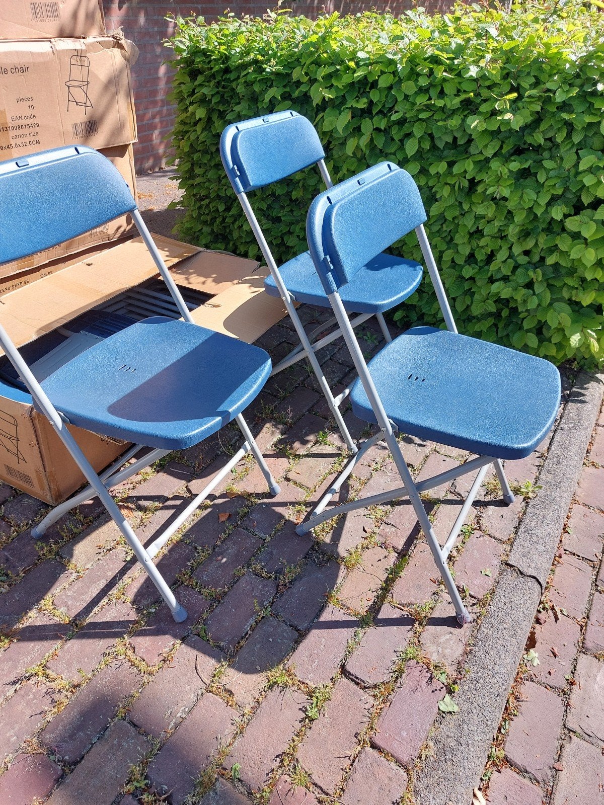 PARTIJ NIEUWE PROFESSIONELE KLAPSTOELEN, SLECHTS €12,- Pst., Huis en Inrichting, Stoelen, Ophalen, Inklapbaar en stapelbaar, Blauw
