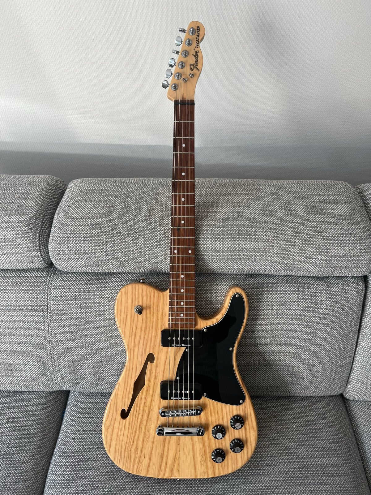 Fender JA-90 Jim Adkins Telecaster - Semi-Hollow Body, Ophalen, Zo goed als nieuw, Semi-solid body, Fender