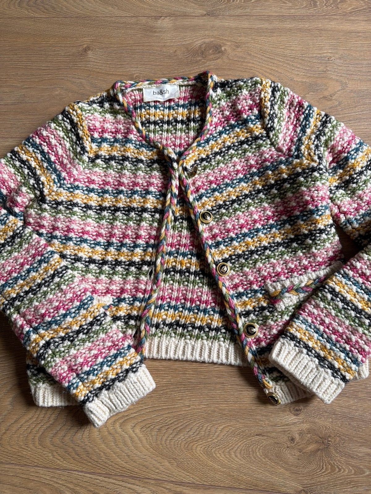 Ba&sh Gebreid Vest Maat 1 (XS) - Kleurrijk en Stijlvol, Ophalen of Verzenden, Zo goed als nieuw, Maat 36 (S), Overige kleuren