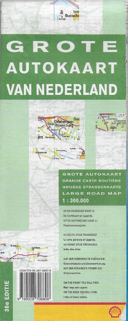 pl127  Plattegrond Nederland / Grote Autokaart van Nederland, Gelezen, Landkaart, 1800 tot 2000, Nederland