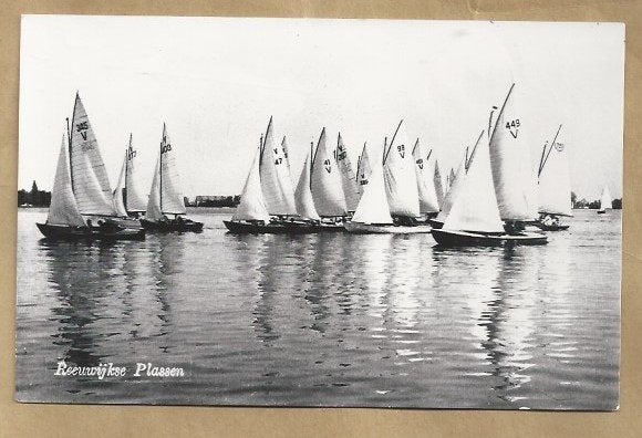 Oude Ansichtkaart Reeuwijkse Plassen Zeilen, Ophalen of Verzenden, 1940 tot 1960, Gelopen, Zuid-Holland