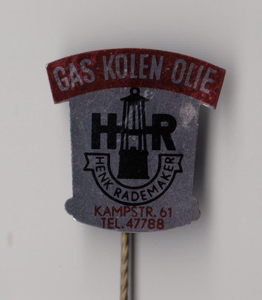 Henk Rademaker Kolen Olie speldje, Verzamelen, Gebruikt, Niet vindbaar, Niet vindbaar, Speldje of Pin