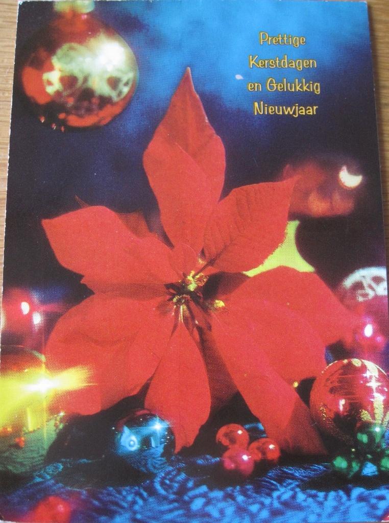 Prettige kerstdagen - kerstster en gouden ballen - 1985, Verzenden, 1980 tot heden, Gelopen, Overige thema's