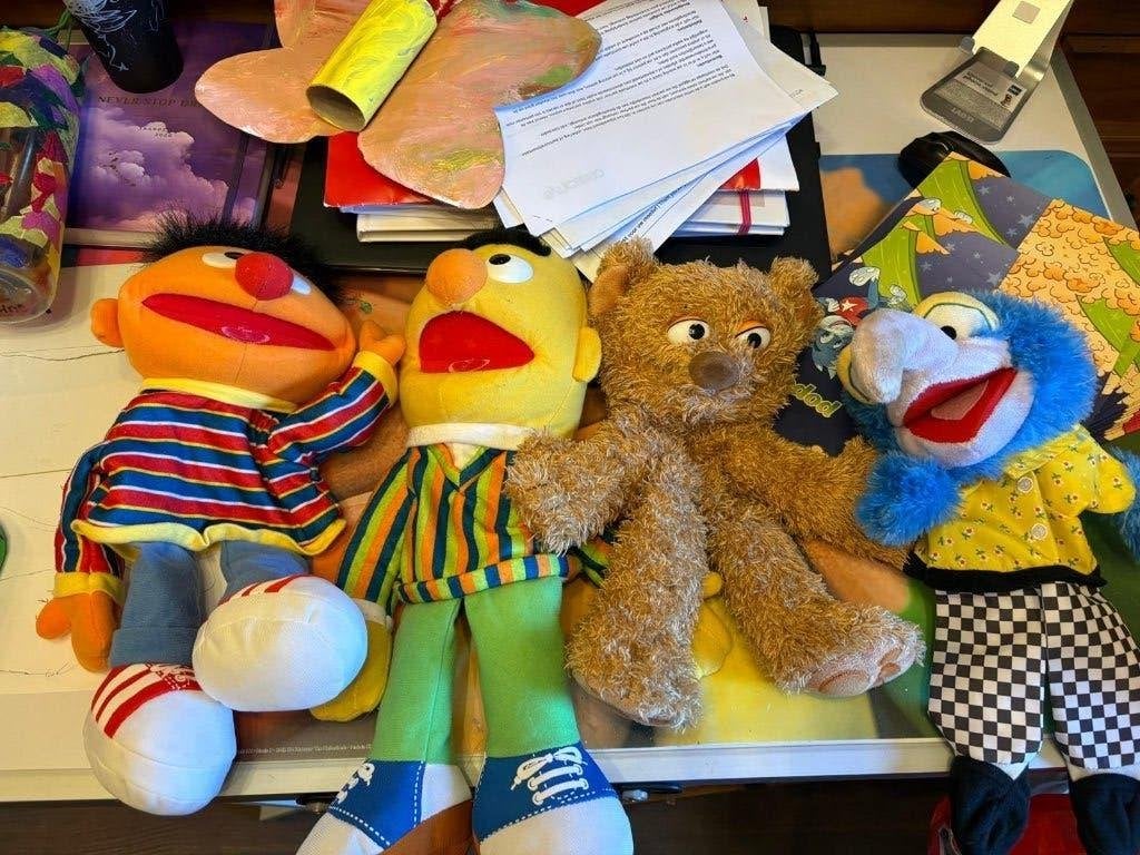 Sesamstraat handpoppen Bert en Ernie, Kinderen en Baby's, Speelgoed | Knuffels en Pluche, Ophalen of Verzenden, Zo goed als nieuw