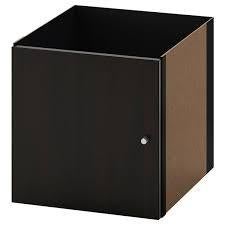 2x IKEA Kallax Inzet met Deur - Zwartbruin, Ophalen, Zo goed als nieuw
