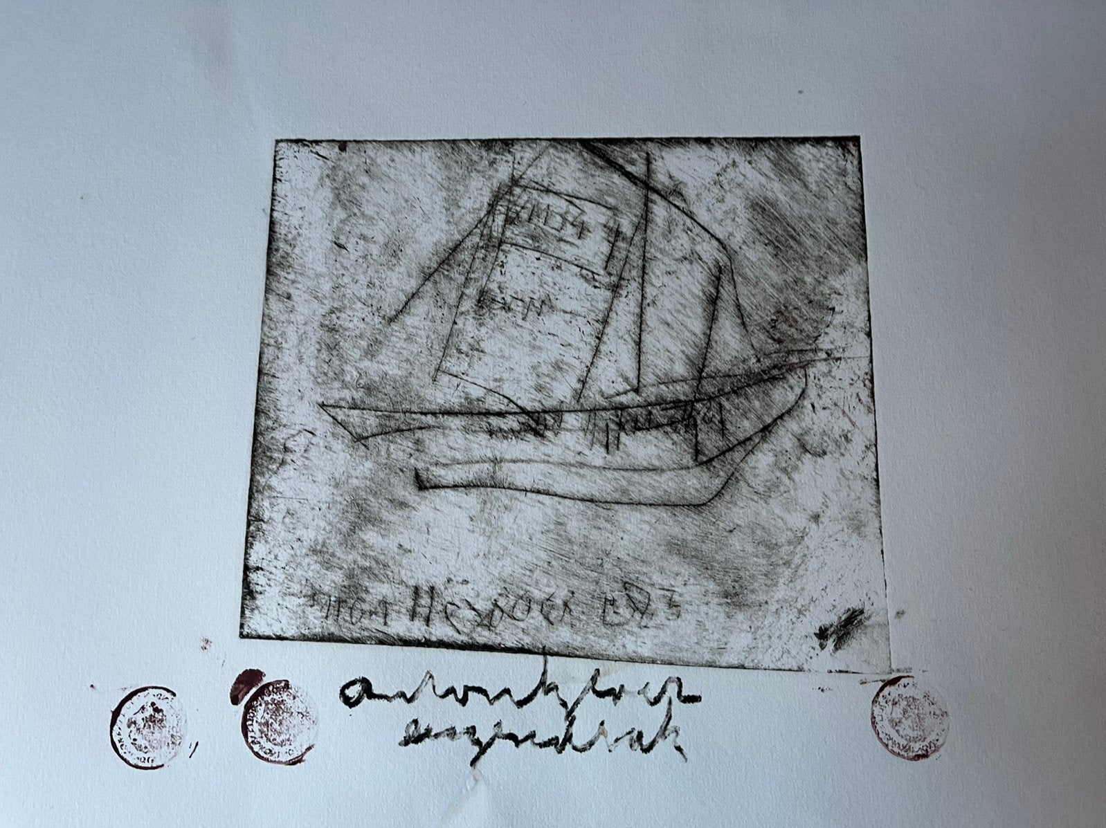 Anton Heyboer zonder lijst . 54x40 cm, Antiek en Kunst, Ophalen
