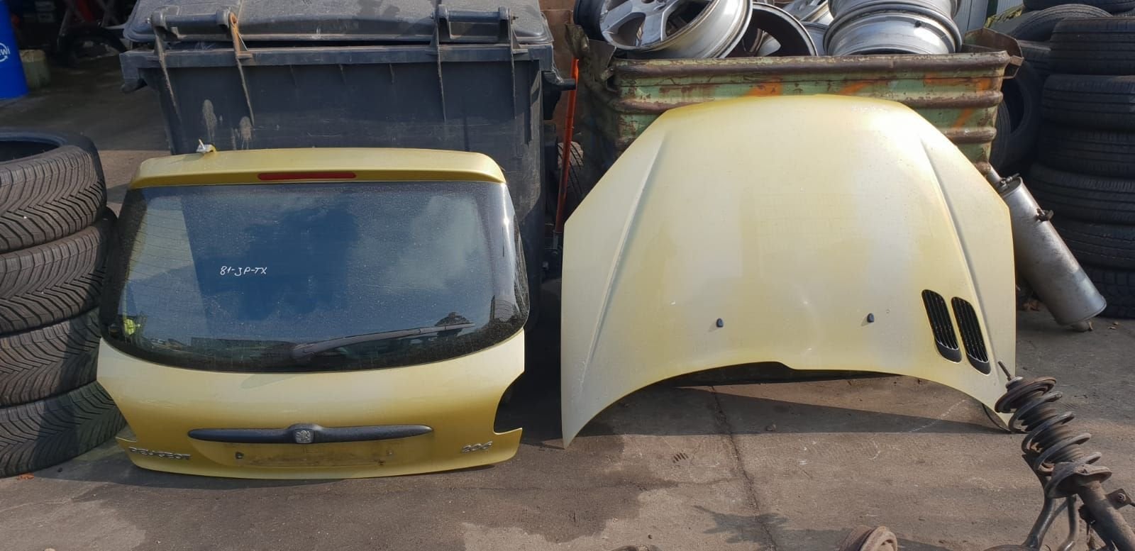 PEUGEOT 206 MOTORKAP +ACHTERKLEP BJ 98 TOT 2007, Auto-onderdelen, Carrosserie en Plaatwerk, Gebruikt, -, -, Ophalen of Verzenden