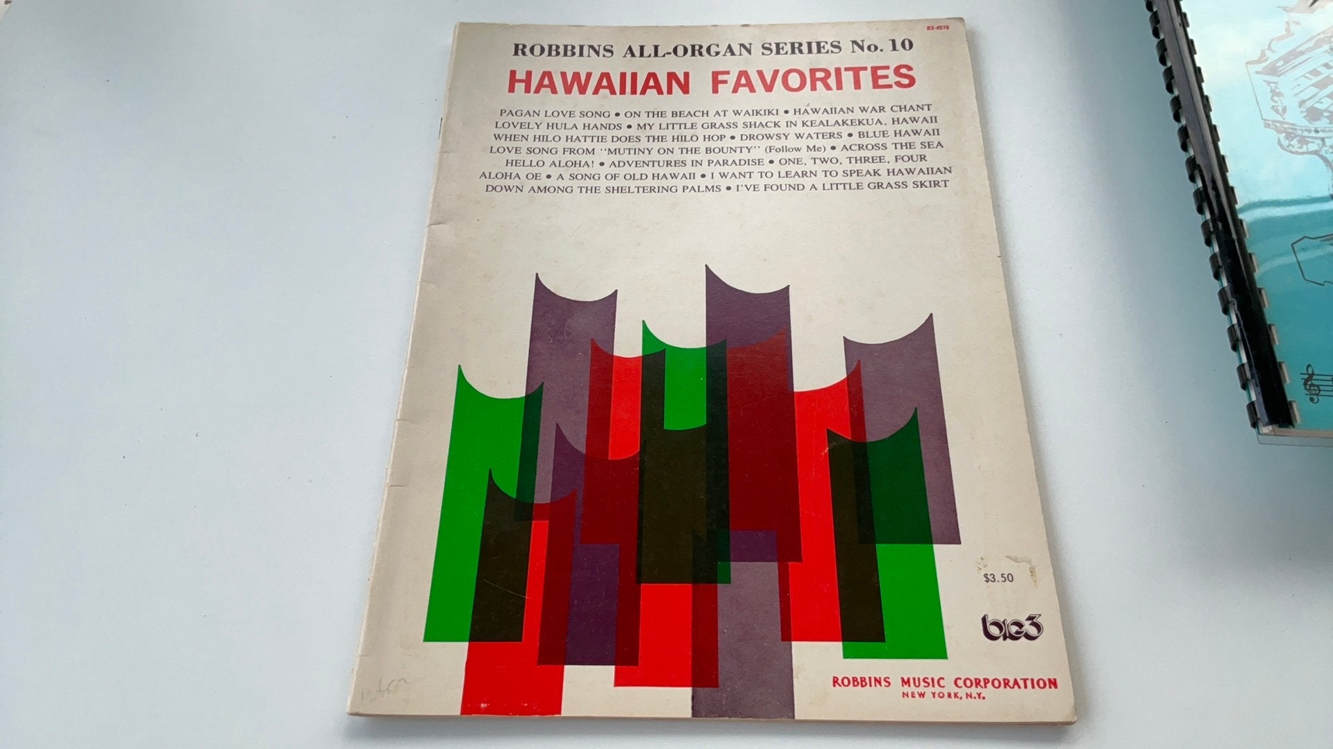Orgelboek,Robbins all organ series 10,Hawaiian favorites., Ophalen of Verzenden, Zo goed als nieuw, Les of Cursus, Klassiek