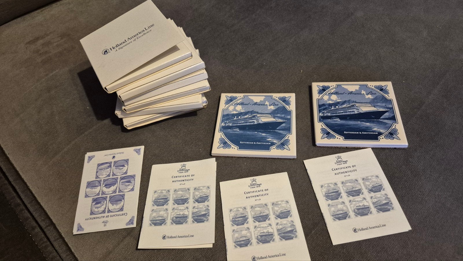 Holland America Line Delfts Blauw Tegeltjes Collectie, Ophalen of Verzenden, Zo goed als nieuw
