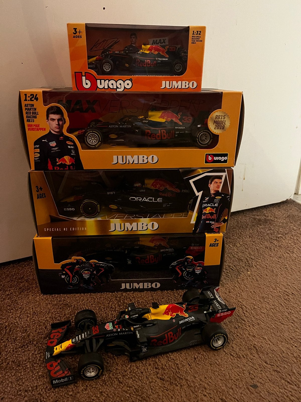 5 Limited Edition Max Verstappen Red Bull Jumbo modelauto's, Hobby en Vrije tijd, Ophalen of Verzenden, Zo goed als nieuw, Auto
