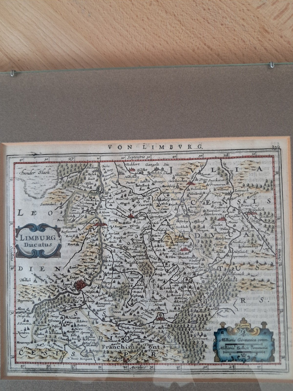 Antieke kaart Hertogdom Limburg - P. Kerius, Gelezen, P. Kerius, Voor 1800, Ophalen of Verzenden